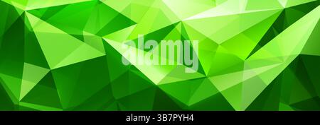 Abstract geometric green vector illustration featuring interconnected polygons and sharp angles, creating a dynamic and modern design. Stock Vector