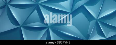 Abstract geometric dark blue vector illustration featuring interconnected polygons and triangles with smooth gradients and sharp edges, creating a fut Stock Vector