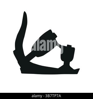 Vector hand drawn snowboard boot silhouette isolated on white background Stock Vector