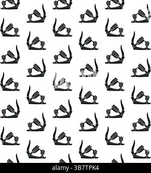Vector seamless pattern of hand drawn sketch doodle snowboard boot isolated on white background Stock Vector
