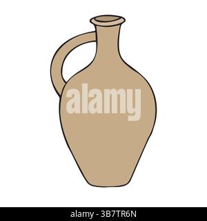 Vector hand drawn sketch doodle colored jug isolated on white background Stock Vector