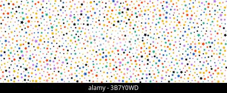 Colored confetti seamless pattern. Bright glitter dots repeating background. Fun polka dot repeated wallpaper. Vector Christmas, New Year, wedding or birthday party celebration decoration backdrop Stock Vector