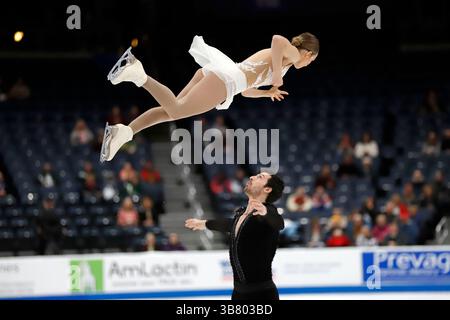 Linzy Fitzpatrick Linzy Fitzpatrick and Keyton Bearinger compete during the pairs short ...
