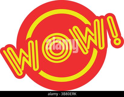 WOW Word Bubble Speech Sticker. Vector Illustration Stock Vector