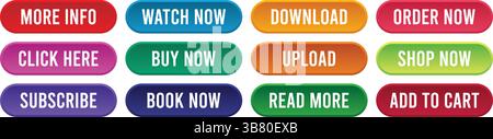 Set of ecommerce web buttons icon vector. Stock Vector