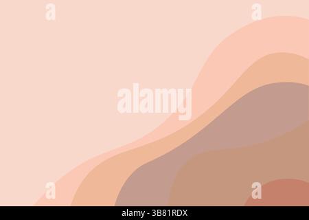 This design features an abstract background with flowing beige curves and soft shapes in warm pastel tones, creating an inviting space for various Stock Vector