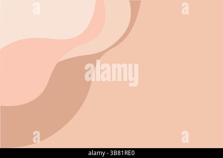 Warm beige curves flow harmoniously, creating an abstract design with gentle shapes. This soft vector background offers ample copy space for versatile Stock Vector