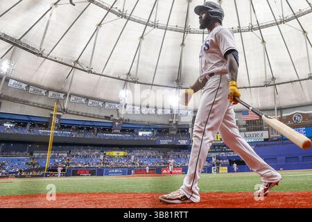 September 21, 2023, St. Petersburg: With its fixed roof, catwalks and turf field, Tropicana Field presents unique challenges for opponents before they even face the Tampa Bay Rays, who went 53-28 at home last season. (Credit Image: © Ivy Ceballo/Tampa Bay Times via ZUMA Press Wire) Stock Photo