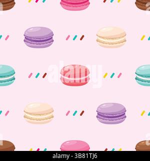 Seamless pattern of donuts with multicolored glaze. Sweet donuts vector illustration Stock Vector