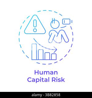 Human capital risk blue gradient concept icon Stock Vector