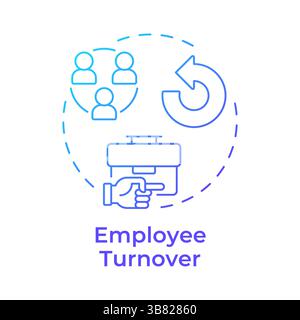 Employee turnover blue gradient concept icon Stock Vector