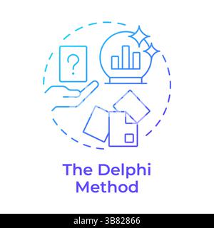 Delphi method blue gradient concept icon Stock Vector