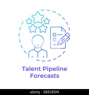 Talent pipeline forecasts blue gradient concept icon Stock Vector