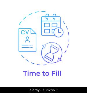 Time to fill blue gradient concept icon Stock Vector