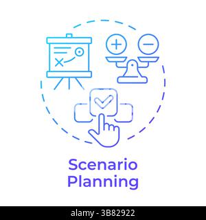 Scenario planning blue gradient concept icon Stock Vector