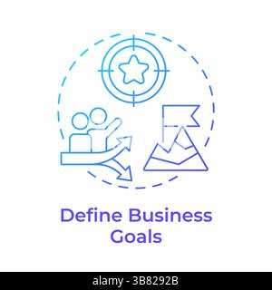 Defining business goals blue gradient concept icon Stock Vector
