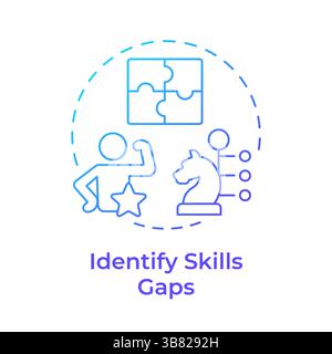 Identifying skills gaps blue gradient concept icon Stock Vector