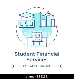 Student financial services soft blue concept icon Stock Vector