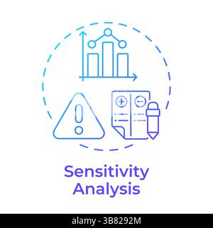 Sensitivity analysis blue gradient concept icon Stock Vector