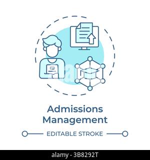 Admissions management soft blue concept icon Stock Vector