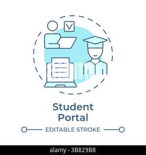 Student portal soft blue concept icon Stock Vector