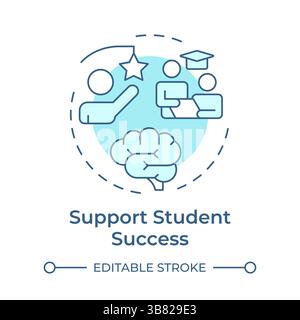 Support student success soft blue concept icon Stock Vector