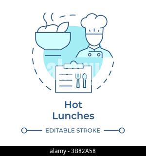 Hot lunches soft blue concept icon Stock Vector