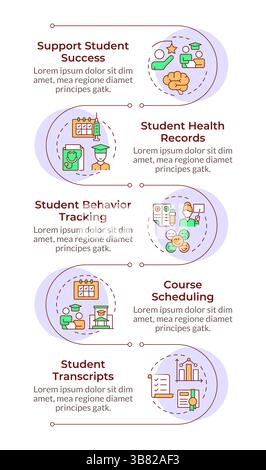 Student services infographic vertical sequence Stock Vector