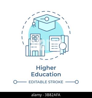 Higher education soft blue concept icon Stock Vector