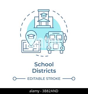 School districts soft blue concept icon Stock Vector