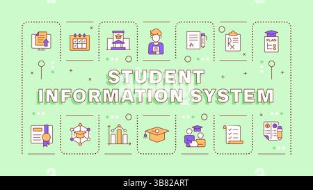 Student information system green word concept Stock Vector