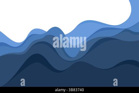 Blue Waves Abstract Background Stock Vector