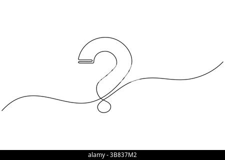 Question mark icon continuous one line drawing and minimalist style isolate outline vector Stock Vector