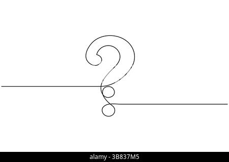 Question mark icon continuous one line drawing and minimalist style isolate outline vector Stock Vector