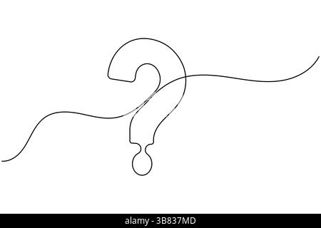 Question mark icon continuous one line drawing and minimalist style isolate outline vector Stock Vector