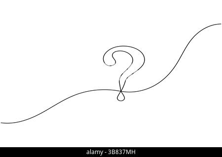 Question mark icon continuous one line drawing and minimalist style isolate outline vector Stock Vector