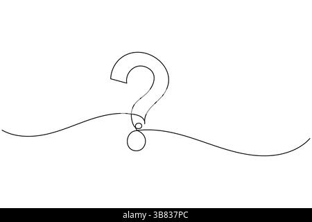 Question mark icon continuous one line drawing and minimalist style isolate outline vector Stock Vector