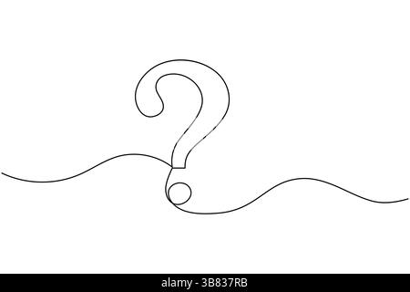 Question mark icon continuous one line drawing and minimalist style isolate outline vector Stock Vector