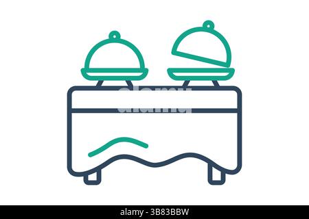 Buffet icon. line icon style. icon related to service food arrangements. catering elements vector illustration Stock Vector