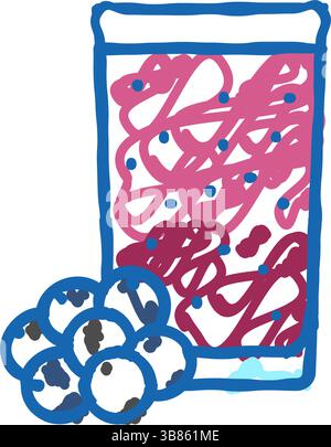 bluberry smoothie fruit juice food line icon vector illustration Stock ...
