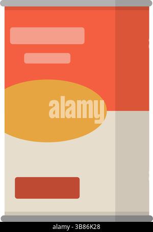 Canned food in a tin can isolated, convenience food concept Stock Vector