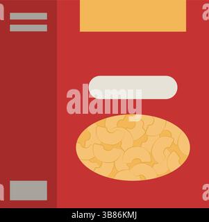 High quality macaroni pasta box on sale, isolated Stock Vector