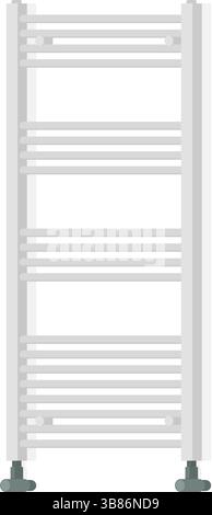 Heated tower rail radiator, heating system concept, isolated Stock Vector