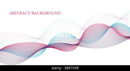 Colorful Abstract Wave Background with Flowing Lines Stock Vector