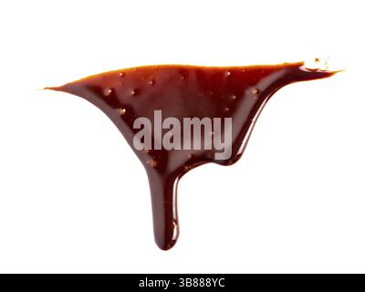 Chocolate sauce isolated. Flow down chocolate sauce isolated on white background Stock Photo
