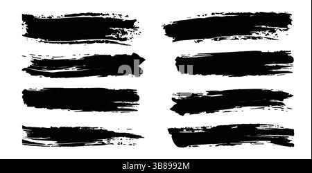Artistic Black Brush Strokes on a Crisp White Background Create a Bold Visual Impact Stock Vector