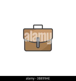 Brown Briefcase Vector Icon Business, Work, Document Case Symbol for Professionals and Organization Stock Vector