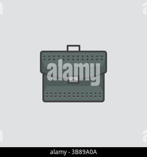 Gray Briefcase Vector Icon Business, Work, Document Case Symbol for Professionals and Organization Stock Vector