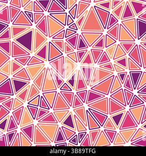 Pattern of triangle shapes. Rounded solid shapes in frames. Medium triangle size. Multicolored style. Repeatable pattern. Amazing vector tiles. Stock Vector