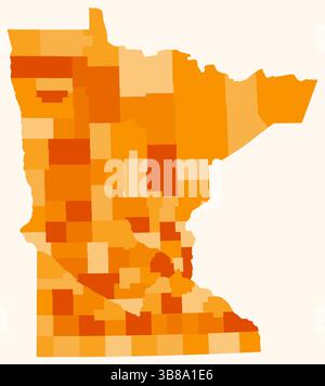 Map of Minnesota with counties. Simple state border map with county ...